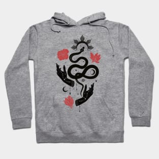 Tarot Symbols • Witchcraft • Black & Red Hoodie